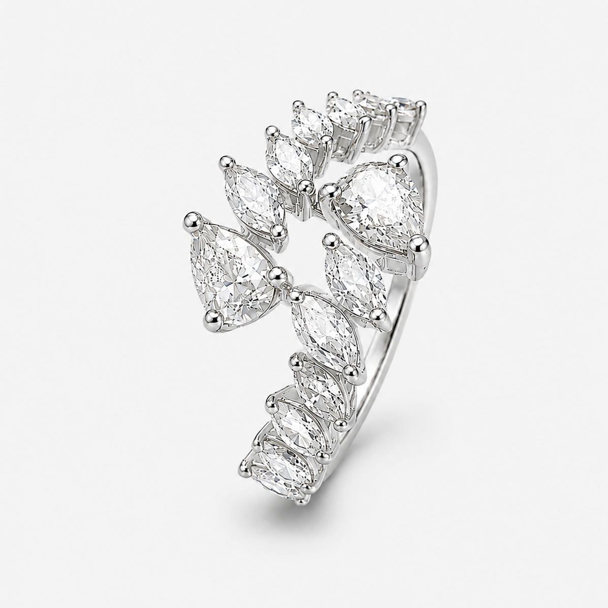 Pear and Marquise Open Ring