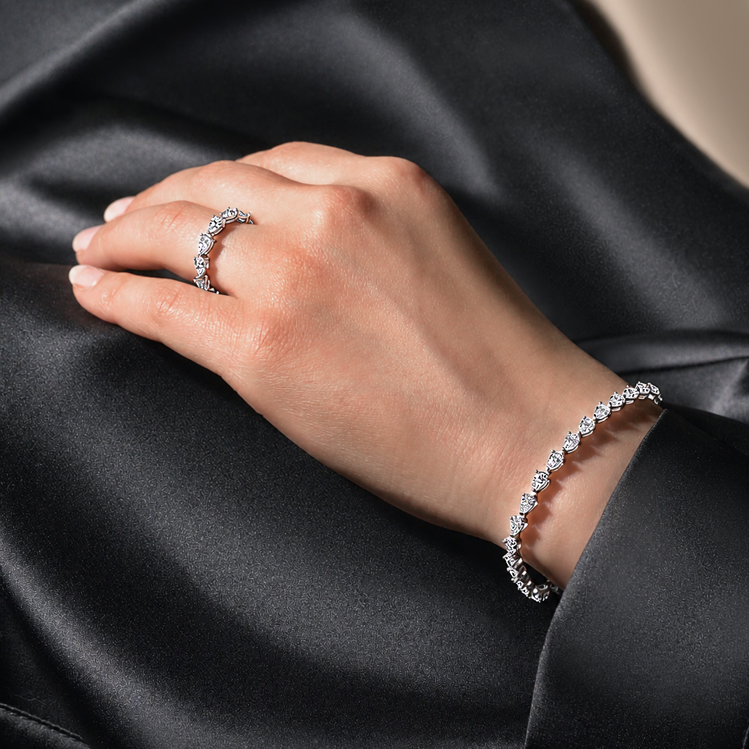 Moissanite Pear Tennis Bracelet