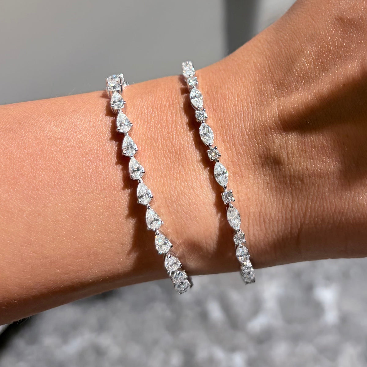 Moissanite Pear Tennis Bracelet