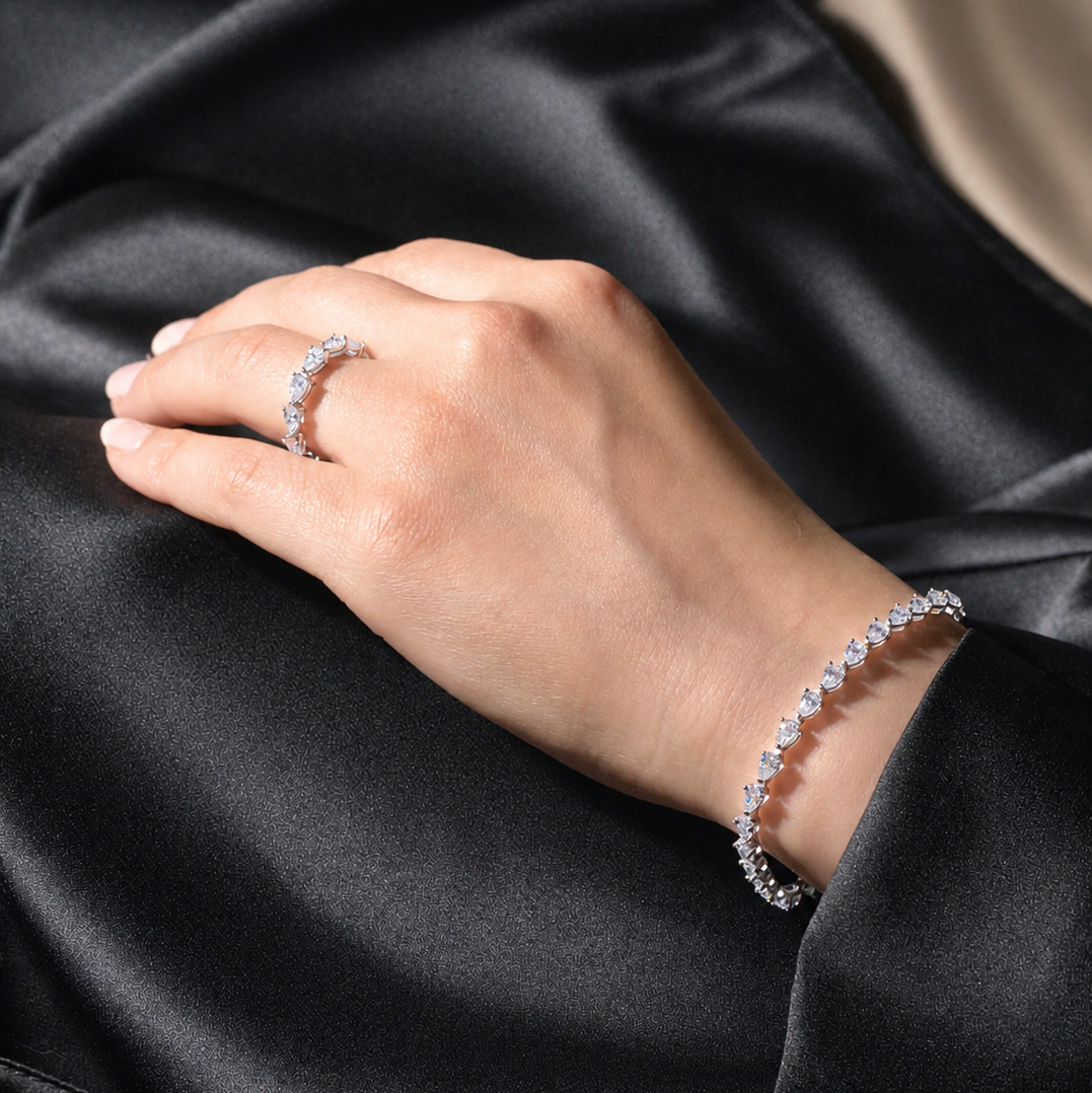 Moissanite Pear cut Eternity band