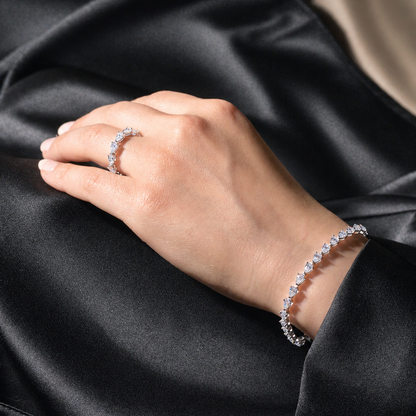 Moissanite Pear cut Eternity band