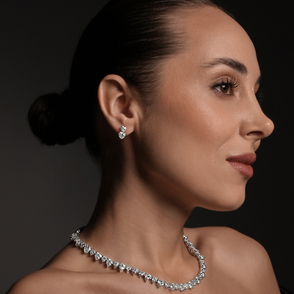 Dual Heart Moissanite  Earring