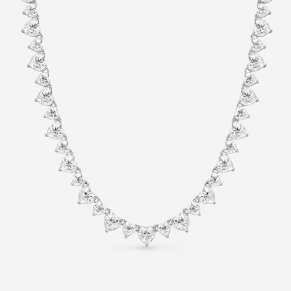 Heart cut 50ct Moissanite tennis necklace