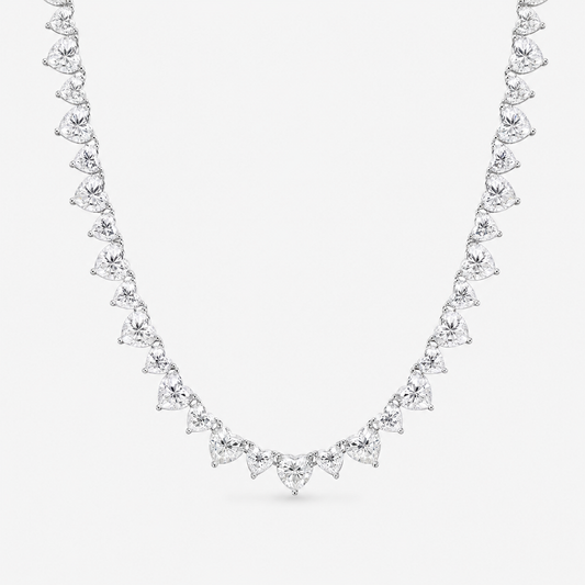 Heart cut 50ct Moissanite tennis necklace
