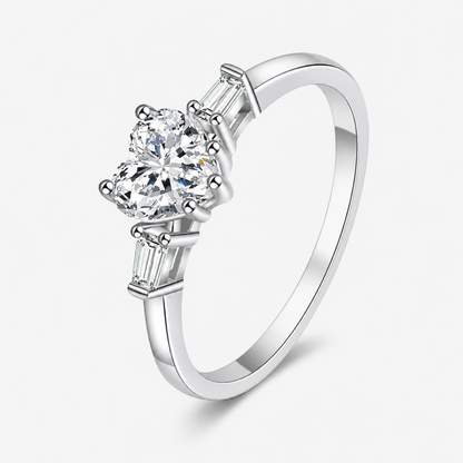 1.2ct Heart cut Moissanite Solitaire ring