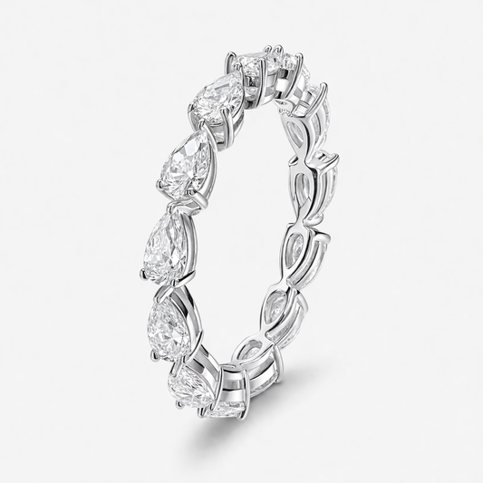 Moissanite Pear cut Eternity band