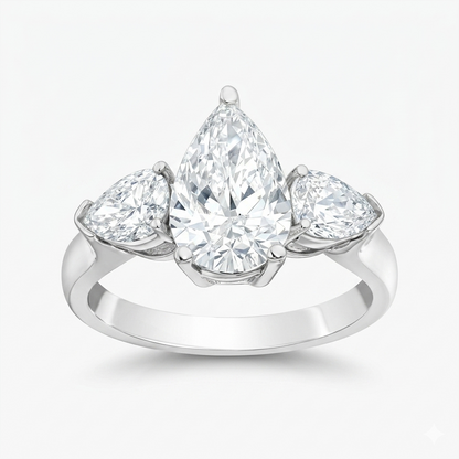 2ct Moissanite pear ring