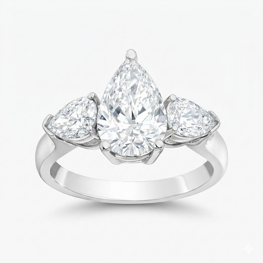 2ct Moissanite pear ring