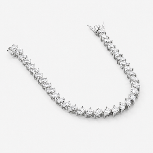 Pear shape 30ct Moissanite tennis necklace