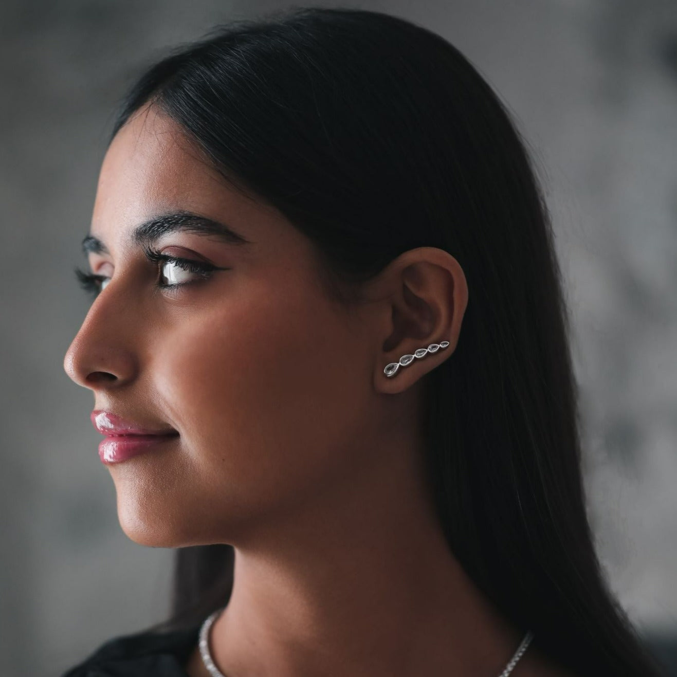 Bezel Pear Earring